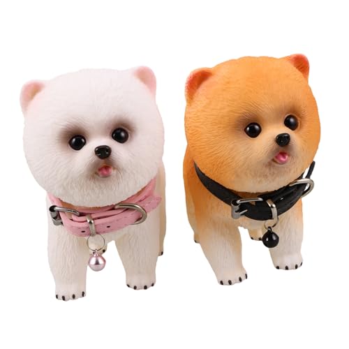 Statuette de Chiot Réaliste Poméranien pour Sublimer Votre Bureau ou Chambre