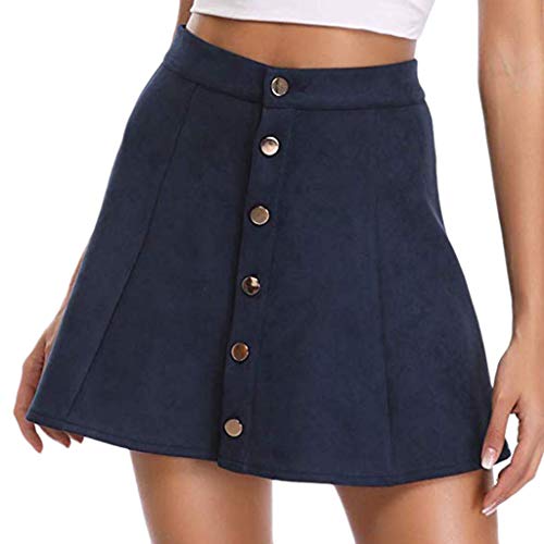 Women's Classic Adjustable Straps Cuffed Hem Denim Bib Overalls Shorts I Navy Small