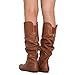 RF ROOM OF FASHION Women's Slouchy Knee High Hidden Pocket Boots (REGULAR CALF) (Tan PU Size 11)