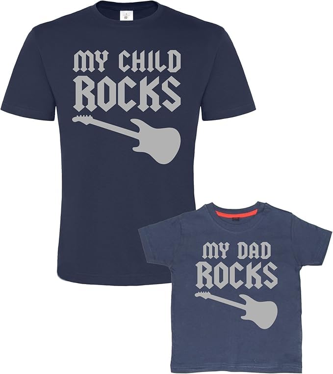 T-shirts Fête des Pères duo coton durable et marquage argenté résistant au lavage