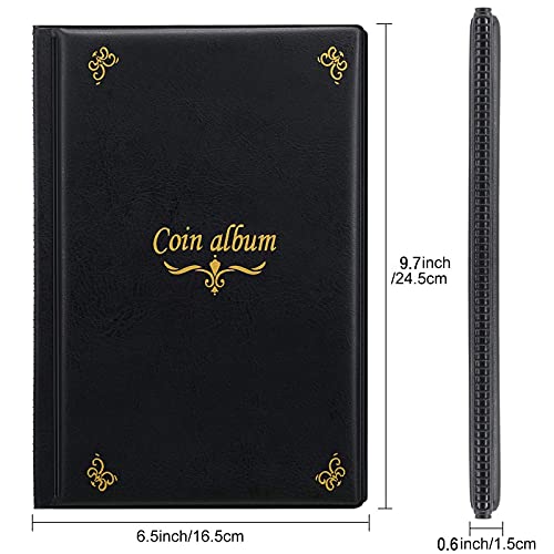 Álbum para coleccionistas de monedas Ettonsun 150 bolsillos negro miniatura 2