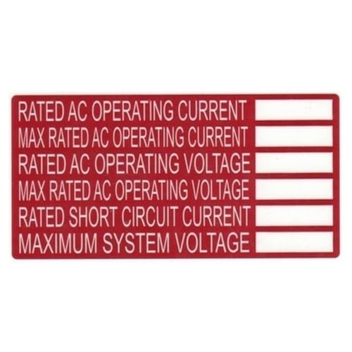 Image of HellermannTyton 596-00240 Solar Label, DC Backup System Printable Solar Label, 4.0 inch X 2.0 inch, Vinyl, Red (Pack of 50)