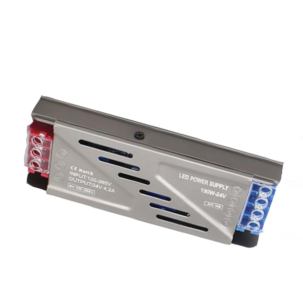 – Azonee LED Driver 100W 24V DC Power Supply Transformer, AC 220V to 24V Converter, Low Voltage Adapter for Indoor LED Lighting, Safe & Efficient, Compact Design