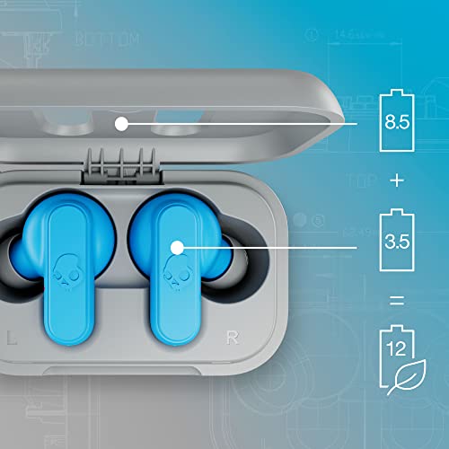 Image of Skullcandy Dime 2 Wireless In-Ear Bluetooth Earbuds - Light Grey /Blue