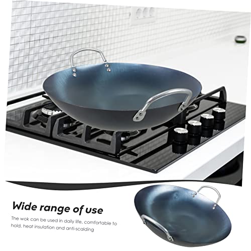 Wok de hierro grande con fondo redondo sin recubrimiento miniatura 6