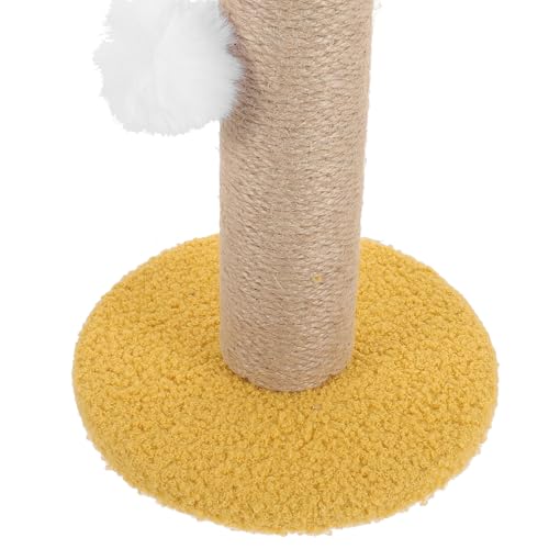 Poste rascador para gatos con bola colgante y cuerda sisal amarilla miniatura 4