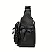 Men's crossbody bag shoulder bag lightweight waterproof Oxford travel bag fashionable handbag top handle bag (Black)