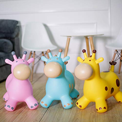 Babe Fairy Bouncy Horse-Bouncing Horse Animal Hopper-Inflatable Jumping Horse Toy for Toddlers (Blue Deer)