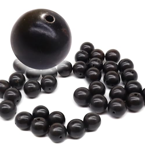 Amazon.co.jp: 天然木 黒檀木 ウッドビーズ 8mm 10mm 12mm 10粒 数珠玉