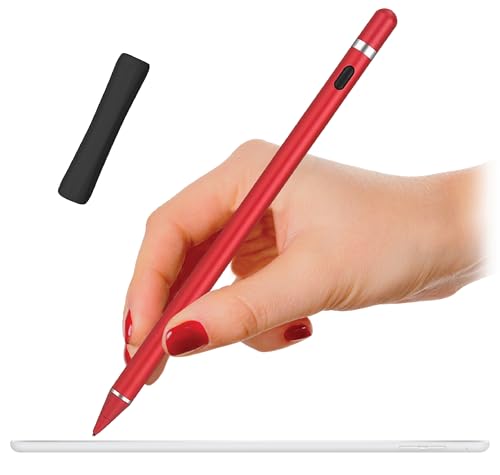 Stylus Pen Pencil 1st Generation Gen Replacement for Apple iPad Pro 1st iPad 1st 2nd 3rd 4th 5th iPad Mini 1 2 3 4 iPad Air 1st 2nd iOS Android Capacitive Tablet Touch Screen+Free Holder (Red)