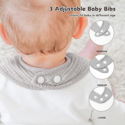 Image of Susurration Muslin Baby Drool Bibs 10Pack Soft Square Adjustable Bandana Bibs for Unisex Baby Girls & Boys