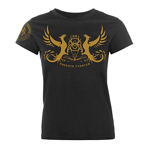 Women's Fighting Phoenix Rash Guard (M) Black/Gold