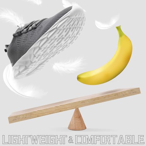 Womens Tennis Running Shoes Walking Comfortable Slip On Breathable Non Slip Athletic Gym Workout Cross Training Fashion Sneakers,Grey Size104