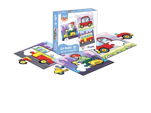 Image of Frank Travel Time, The Jungle, On Road, Animals, Fruits & Vegetables Jigsaw Puzzle for Kids for Age 3, 4, 5, 6, 7 | Brain Booster Educational Fun Toys | Combo of 6 - Set of 3, Gifts for Girls & Boys