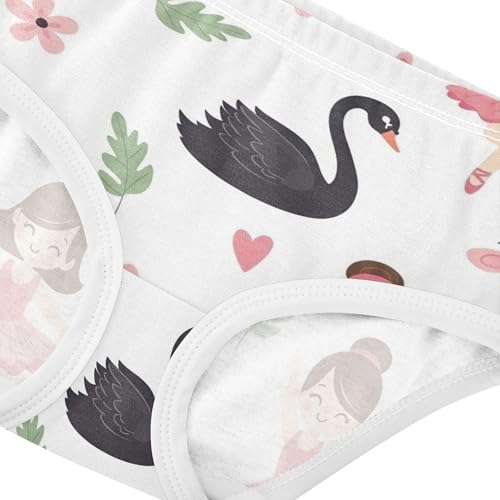 Cute Cartoon Ballerina White Toddler Underwear Floral 2t Cotton Panties for Girl Stylish Kids Briefs Undies4