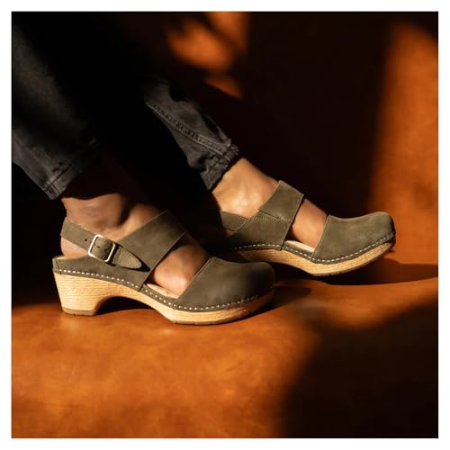 Image of Dansko Lucia Closed-Toe Sandals for Women - Linings from Recycled Materials and Leather for Breathability- Lightweight Rubber Outsole for Long-Lasting Wear
