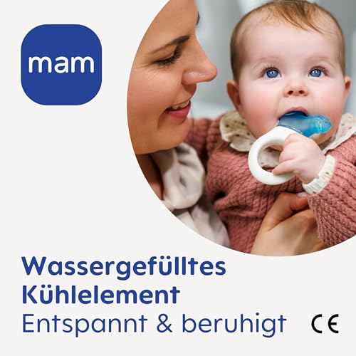 MAM Cooler & Clip kühlender Beißring, Zahnungshilfe mit Clip für einfaches Befestigen, extra kleiner und leichter Beißring für Babys, ab 2+ Monate, rosa