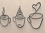 GTYHH 3 Stück Wandbilder Zum Aufhängen Von Kaffee, Atmosphärische Dekoration An Der Wand des Coffeeshops, Dickes Schmiedeeisen, Mit Eigenen Aufhängelöchern Für Eine Einfache Installation.