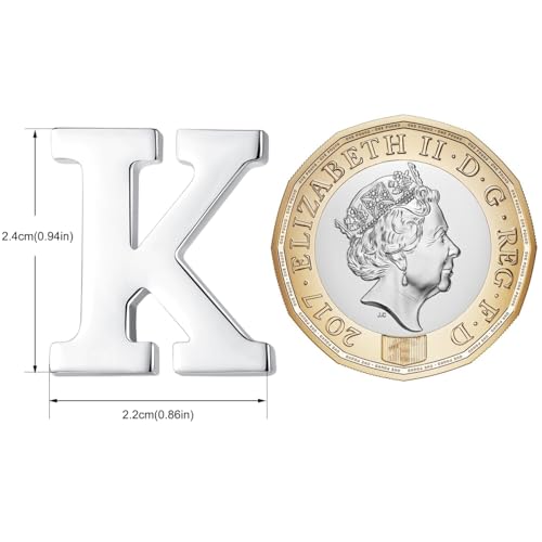 Image of HONEY BEAR Initial Alphabet Letter Lapel Pins Collar Badge Brooches for Mens /Womens Shirt Dress Decoration Silver