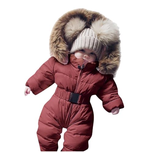 Infant Baby Puffe Outerwear Romper Coat with Hood Warm Snowsuit Jacket Girls Padded Jumpsuit Windproof Winter Clothes