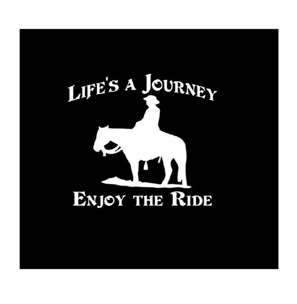 Life's A Journey Enjoy The Ride Cowboy Horse Car Sticker for Laptop Water Bottle Car Truck
