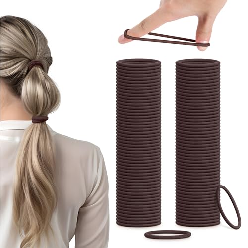 Pack de 100 gomas elásticas para el pelo Color A (Marrón)