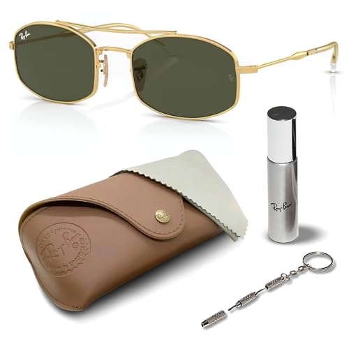 Ray-Ban RB3719 Oval Shaped Sunglasses for Men & Women with Official RAYBAN Eyewear Kit