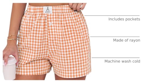Image of ANRABESS Boxer Shorts for Women Gingham Pajama 2026 Summer Casual Lounge Sleep Plaid Shorts Y2K Beach Bottoms