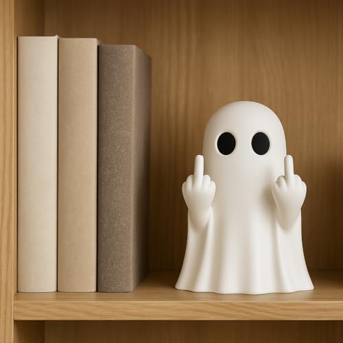 Middle Finger Ghost Figurine – Spooky Halloween Decor for Office Desk - image 5