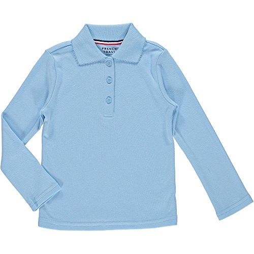 Image of French Toast Girls' Ruffle Collar Polo Shirt with Long Sleeves