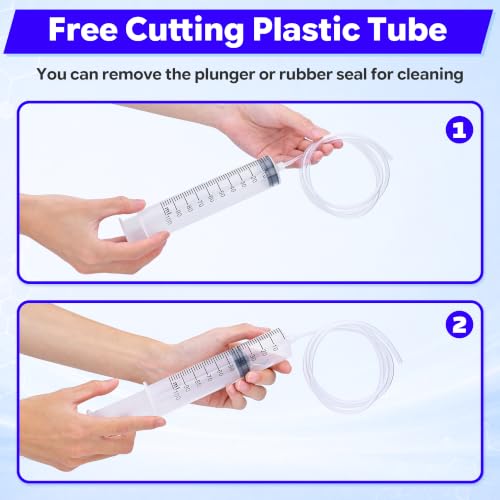 Image of 100ml Luer Lock Syringe with 39 Inch Plastic Tube and Luer Connections