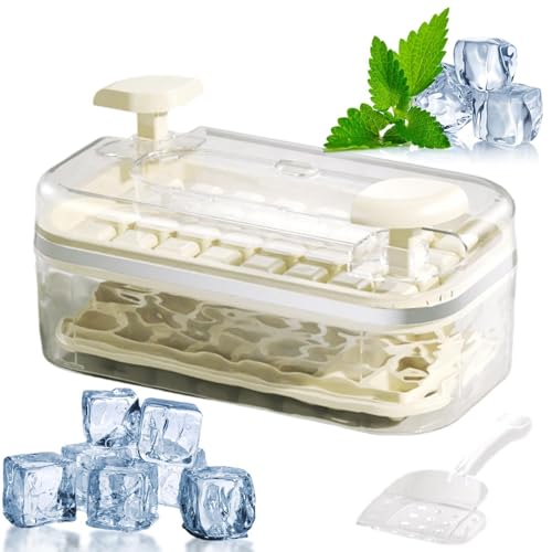 Cubitera de hielo con tapa para congelador, apilable, utensilio de cocina, recipiente de hielo para congelador, para picnic, camping, hogar, nevera, bar, restaurante, cafetería, hotel