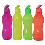 Tupperware Eco FlipTop Water Bottle Bottles 750ml - 25.3 Oz (Set of 4)