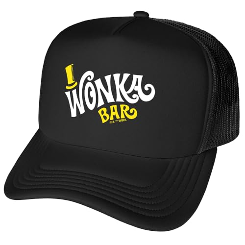 Popfunk Official Willy Wonka and The Chocolate Factory Wonka Bar Logo Foam Snapback Trucker Hat - Unisex for Men and Women
