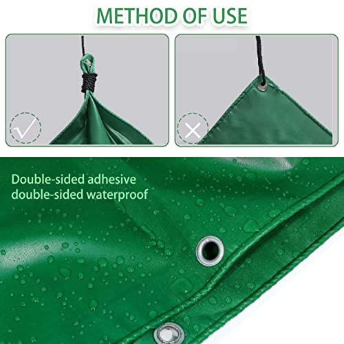 Bâche imperméable en PVC verte pour camping réussi et auvent de caravane stable
