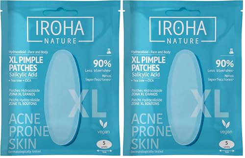 IROHA NATURE - Parches SOS Granos XL (5 Unidades) | Cosmética Coreana para Acné Corporal y Facial | Cubre Múltiples Imperfecciones | Piel Tendencia Acneica (Paquete de 2)