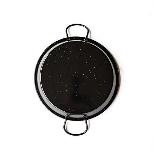 Vaello Campos Enamelled Steel Paella Pan, 42 cm, 42cm=16.53'', Black
