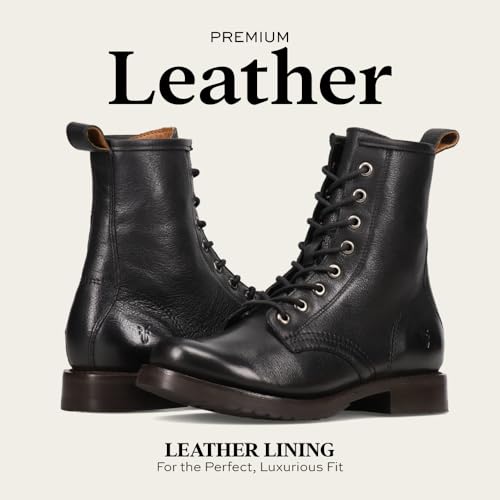 Image of Frye Veronica Women's Combat Boots Crafted from Hand-Burnished Vintage Italian Leather with Genuine Stitch-Down Welt Construction and Leather Lining - 6 inch Shaft Height