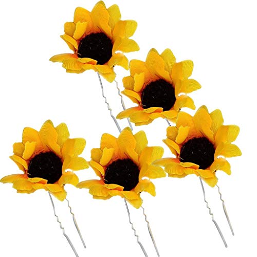 Potelin Premium Quality 10Pcs Daisy Sunflower Bridal Wedding Hair Pins Hair Clips
