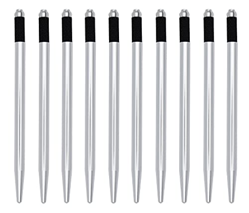 XIAOYU 10 Pieces Microblading Pens Kit Light Manual Fog Tattoo Eyebrow Pens for Makeup Handmade Eyebrow Tool Supplies(Silver) - Image 2
