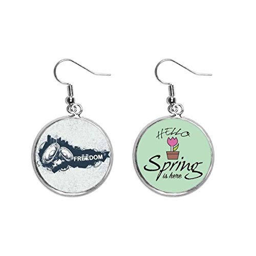 Pendientes de hip hop con diseño de graffiti de calle y altavoz retro