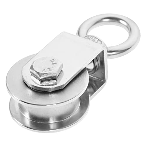 OSALADI Heavy Duty Swivel Shackle Pulley Stainless Pulley Wheel for Lifting Traction Pulley Track Cable Silent Rotation 360° Rotating Design