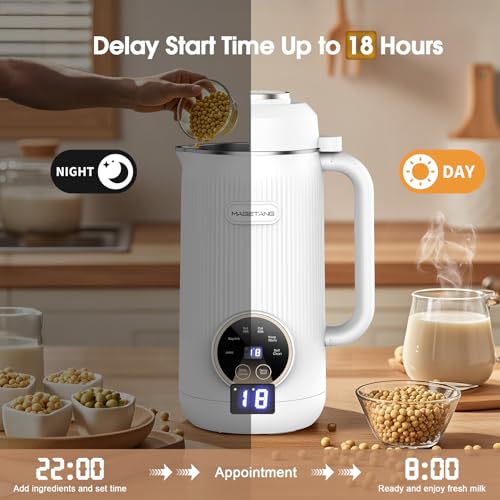7 in 1 Nut Milk Maker Machine 28oz Automatic Milk Maker for Homemade Coconut, Oat, Soy, Plant-Based Milk, Juice with 18H Delay Start/6H Keep Warm/Self Cleaning (Cream) image 6