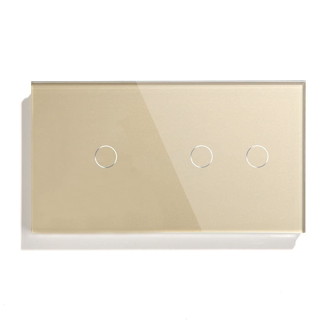 Touch Lichtschalter, Lichtschalter Touch 1 Gang 2 Gang Touch Sensor Switch 1 Way 2 Wege Lichtschalter weiß schwarz Golden Klassenfeld Schalter wasserdichte Schalter(Gold,2 Way_1)