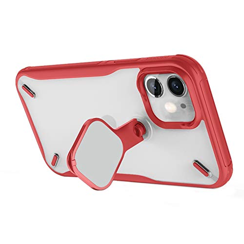 Image of Nillkin Case for Apple iPhone 12 Mini (5.4 inch Inch) Cyclops Metal Stand Camera Protect Case Soft TPU Edge + Translucent PC Hard Back Red Color