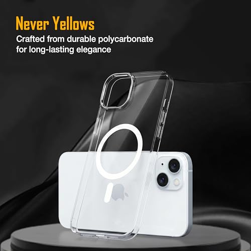 Image of Zapcase Back Case for iPhone 15 Plus | Slim Lifetime Anti-Yellow Crystal-Clear Cover with Elevated Camera Protection & MagSafe Compatibility | Premium German Polycarbonate | Shockproof | Clear