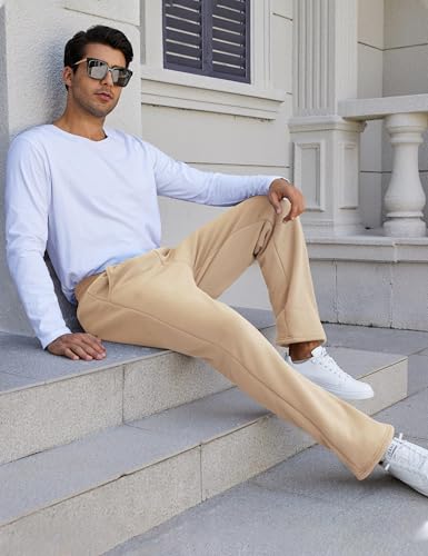 Flygo Men's Fleece Lined Sherpa Sweatpants Winter Warm Pants Jogger Lounge Athletic Pant with Pockets