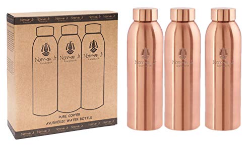 Bottiglia D'Acqua In Rame Puro 1000ml - Ayurvedica, A Prova Di Perdite, Con Borsa - Foto 8