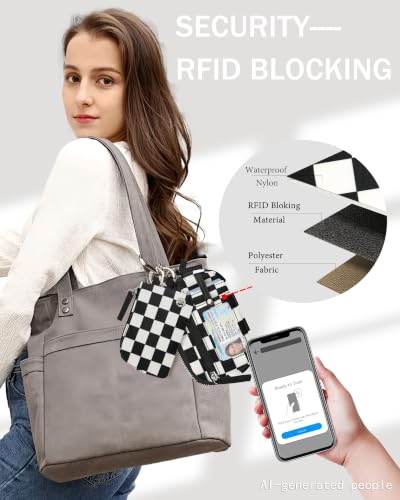Image of Wallet Wristlet for Women, RFID Wallet Keychain with Dual Pocket | Nylon Wristlet Wallet with Coin Purse, ID Window, Card Holder and Small Wallet Design