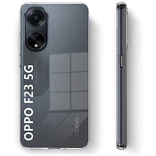 Image of Fashionury Soft Crystal Clear Back Case Cover for Oppo F23 5G | Shockproof Design | Camera Protection Bump | Clear Back | Case Cover for Oppo F23 5G Transparent